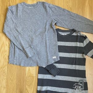 GAP Kids Grey Thermal Long Sleeved and Aeropostale Striped Bundle size 12